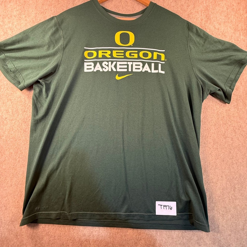 Nike Oregon Ducks Basketball Dri-FIT T-Shirt Mens XL Green Short Sleeve T1976